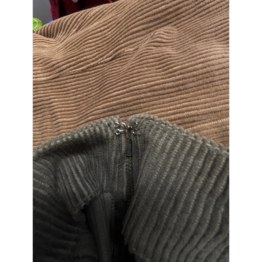 OBR Size Gray Wide Whale Corduroy High Waist Peg Leg Side Zip 29x29 Mom Pant - Picture 6 of 7